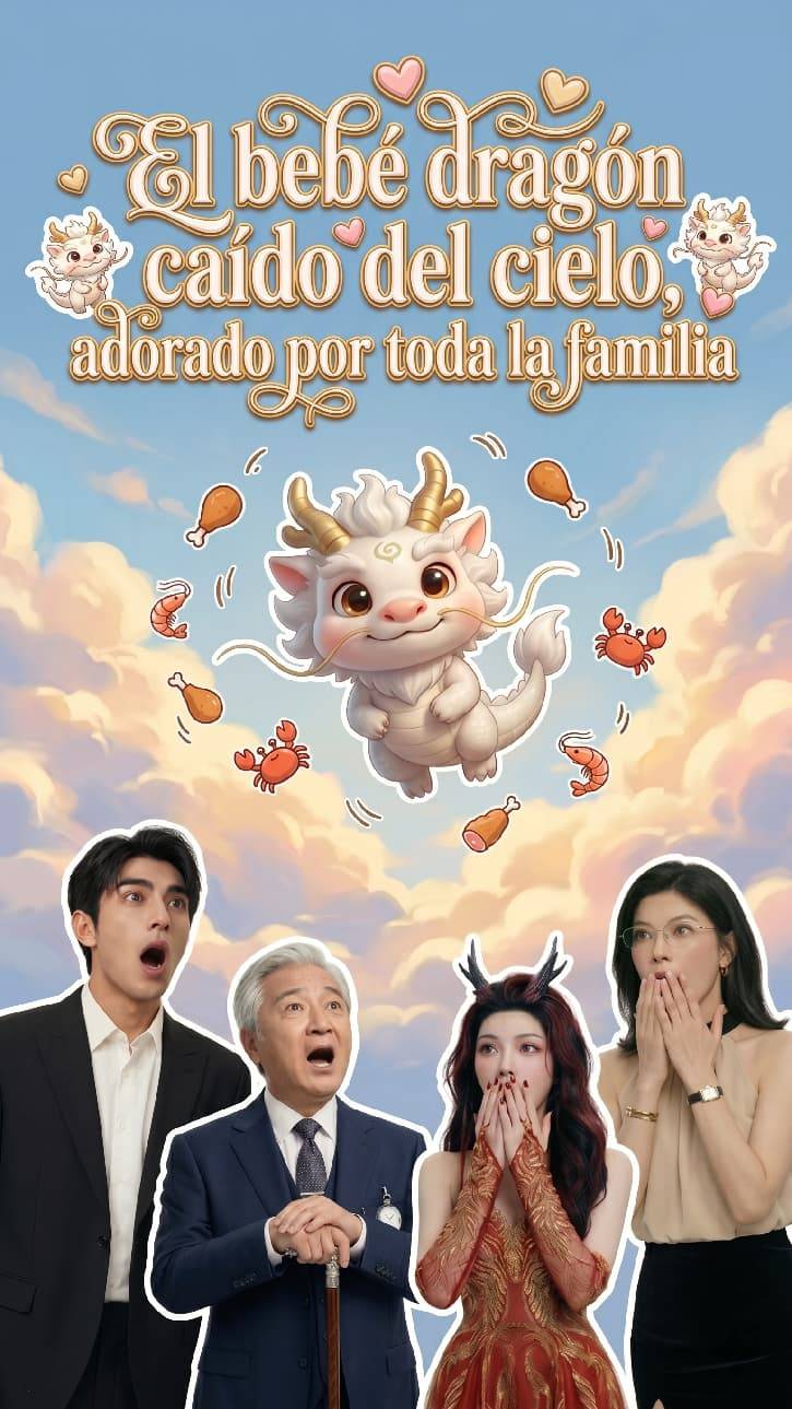 El bebé dragón caído del cielo, adorado por toda la familia