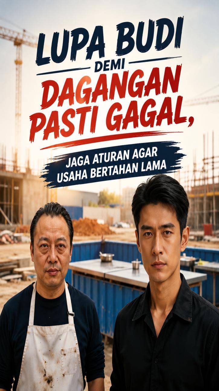 Poster Lupa Budi demi Dagangan pasti Gagal, Jaga Aturan agar Usaha Bertahan Lama
